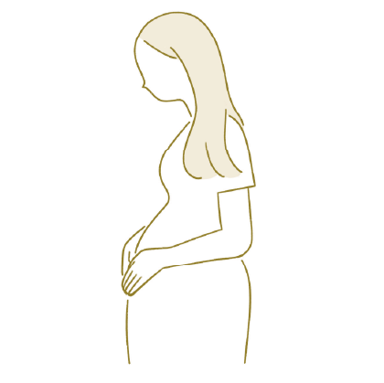 おなかに手を添えた妊婦のイラスト